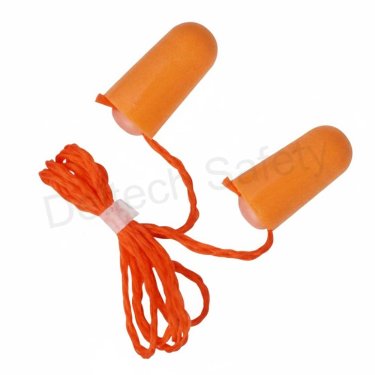 Corded Foam Ear Plugs Orange PU Foam for Industrial Hearing Protection Manufacturers, Suppliers in India