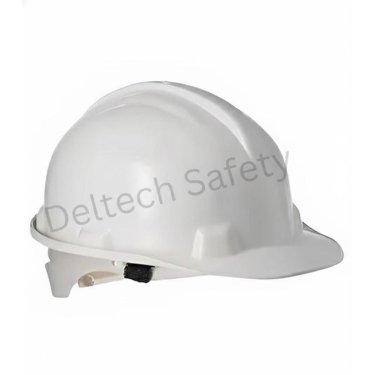 White Ratchet Industrial Work Helmet Six Point Suspension UV Protection Manufacturers, Suppliers in India
